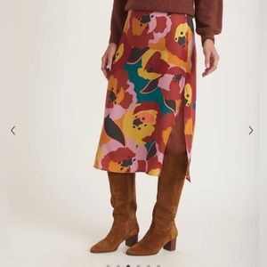 Marine Layer MIDI Skirt - Fall Floral
